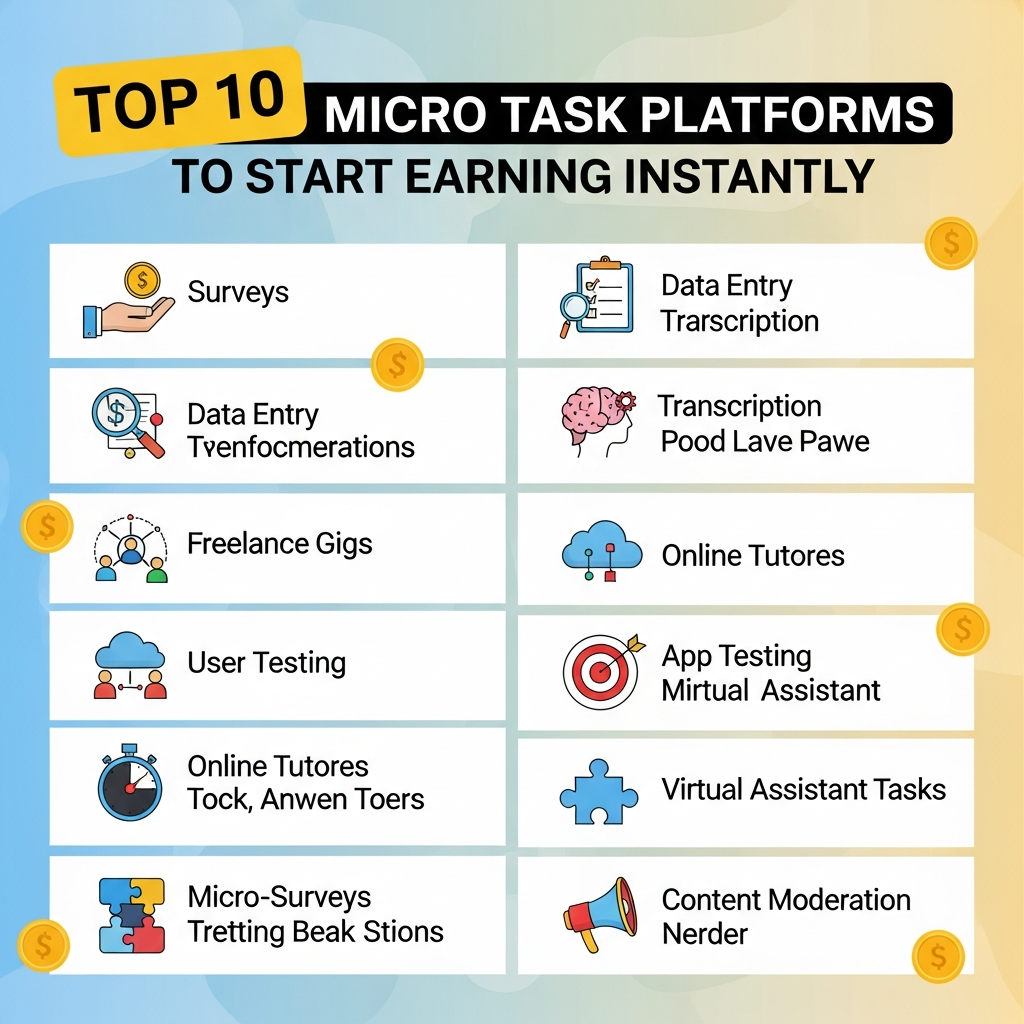 Top 10 Micro Task Platforms to Start Earning Instantly